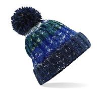 Beechfield - Stylish Cuffed Design - Luxury Pom Pom Beanie - Alpine Blues