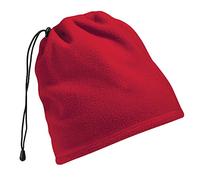 Beechfield Suprafleece Neck Warmer Snood Hat Combo Winter Fleece Beanie (Red)