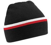 Beechfield Teamwear Beanie - Black/Classic Red/White