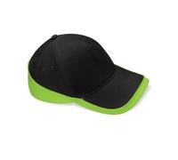 Beechfield Teamwear Competition Cap Colour=Black/Lime Green Size=O/S