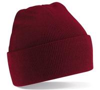 Beechfield Turn-up Beanie Baseball Cap, Red (Brugundy 000), One (Size:One Size)