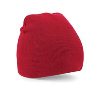 Beechfield Unisex 100% Soft Feel Knitted Beenie Hat-9 Colours Available Baseball Cap, Red (Classic Red), One Size
