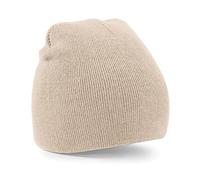 Beechfield - Unisex 100% Soft Feel Knitted Beenie Hat - 9 Colours Available (Stone Beige)