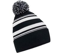 Beechfield Unisex Adult Fan Striped Beanie (One Size) (Black/White)