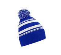 Beechfield Unisex Adult Fan Striped Beanie (One Size) (Bright Royal Blue/White)