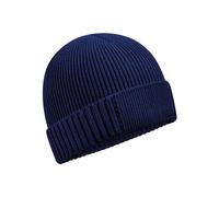 Beechfield Organic Cotton Patch Beanie One Size Oxford Navy