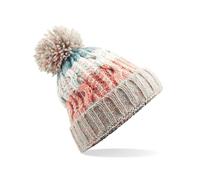 Beechfield Unisex Adults Corkscrew Knitted Pom Beanie Hat, Multicolour (Milkshake Mix 000), One (Size:One Size)