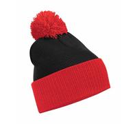 Beechfield Unisex Adults Snowstar Dua Two Tone Beanie Black / Bright Red One Size
