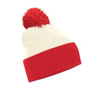 Beechfield Unisex Adults Snowstar Dua Two Tone Beanie Off White / Bright Red One Size