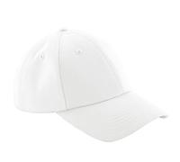 Authentic 6 Panel Baseball Cap Pack of 2 Beechfield White One Size