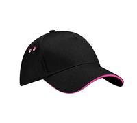 Beechfield Unisex B015CBLK-FUS Ultimate 5-Panel Sandwich Peak Cap - Black, One Size