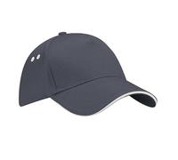Beechfield Unisex B015CGPH-OYS Ultimate 5-Panel Sandwich Peak Cap - Black, One Size