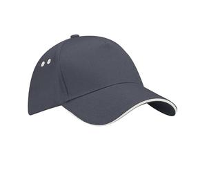 Beechfield Unisex B015CGPH-OYS Ultimate 5-Panel Sandwich Peak Cap - Black, One Size