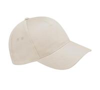 Beechfield Unisex B015CPUT-FNA Ultimate 5-Panel Sandwich Peak Cap - Putty/French Navy, One Size
