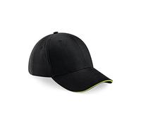 Beechfield Unisex B020 Athleisure 6-Panel Cap, Black/Green, One Size