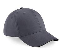 Beechfield Unisex B020 Athleisure 6-Panel Cap, Grey/Black, One Size