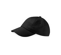 Beechfield Unisex B058.NAT Low-Profile Heavy Cotton Drill Cap - Black, One Size
