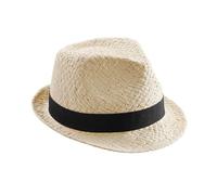 Beechfield Unisex B720.NAT.3LX Festival Trilby Hats - Black, Small/Medium/Large/X-Large