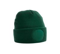 Beechfield Unisex Circular Patch Cuffed Beanie (One Size) (Bottle Green)