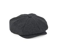 Mens Womans Unisex Dark Grey Melton Wool Baker Boy Cap Hat - 2 Sizes