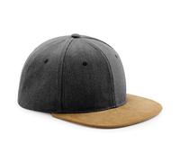 Beechfield Unisex Faux Suede Peak Snapback Cap (Pack of 2)One size Vintage Black