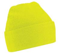 Beechfield Unisex Junior Kids Knitted Soft Touch Winter Hat (One Size) (Fluorescent Yellow)