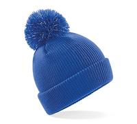 Beechfield Unisex Kids Reflective Bobble Beanie Bright Royal