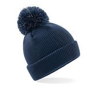 Beechfield Unisex Kids Reflective Bobble Beanie French Navy