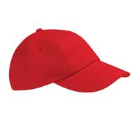 Beechfield Low Profile Heavy Cotton Drill Cap Headwear Pack of 2 in Red Beechfield Red One Size