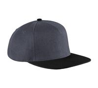 Original Flat Peak Snapback Cap Pack of 2 Beechfield Grey One Size