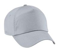 Beechfield Men's Plain Original 5 Panel Baseball Cap Pack of 2 in Light Grey Beechfield Light Grey One Size