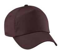 Beechfield Men's Plain Original 5 Panel Baseball Cap Pack of 2 in Chocolate Beechfield Chocolate One Size