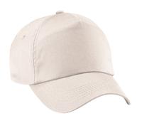 Beechfield Men's Plain Original 5 Panel Baseball Cap Pack of 2 in Light Sand Beechfield Light Sand One Size