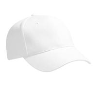 Beechfield Men's Pro-Style Heavy Brushed Cotton Baseball Cap Headwear Pack of 2 in White Beechfield White One Size