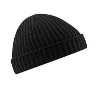 Beechfield Unisex Retro Trawler Winter Beanie Hat, Black - One Size