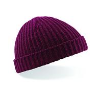 Beechfield Unisex Retro Trawler Winter Beanie Hat, Burgundy - One Size