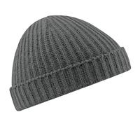 Beechfield Trawler Beanie – Unisex Retro Winter Hat – Smoke Grey – One Size