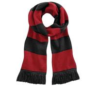 Beechfield Unisex Stadium Scarf Striped, Multicolour (Black/Classic Red 00) One Size