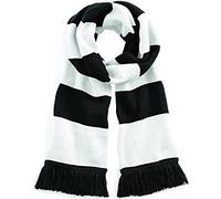 Beechfield Unisex Stadium Scarf Striped Scarf, Multicolour (Black/White 00), One size (Manufacturer Size:One Size)