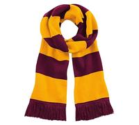 Beechfield Unisex Stadium Scarf Striped Scarf, Multicolour (Burgundy/Gold 00), One size (Manufacturer Size:One Size)