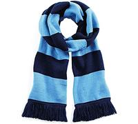 Beechfield Unisex Stadium Scarf Striped Scarf, Multicolour (French Navy/Sky Blue 00), One size (Manufacturer Size:One Size)
