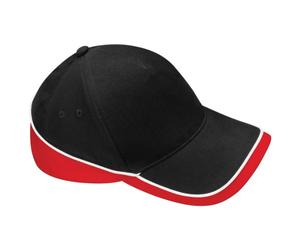 Beechfield Unisex Teamwear Competition Cap Baseball/Headwear (One Size) (Black/Classic Red/White)