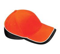 Beechfield Unisex Teamwear Competition Cap Baseball / Headwear (One Size) (Orange/Black/ White)