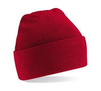 Beechfield Turn-up Beanie Baseball Cap – Classic Red – One Size