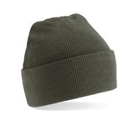 Beechfield Turn-up Beanie Baseball Cap, Green (Olive), One Size