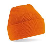 Beechfield Turn-up Beanie Baseball Cap, Orange, One Size
