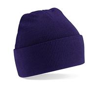 Beechfield Turn-up Beanie Baseball Cap, Purple, One Size