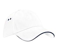 Beechfield Unisex Ultimate 5 Panel Contrast Baseball Cap Wit RW6700
