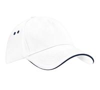 Beechfield Unisex Ultimate 5 Panel Contrast Baseball Cap Wit RW6700