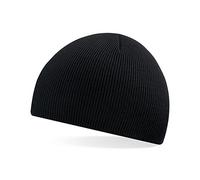 Beechfield Unisex 100% Soft Feel Knitted Beenie Hat-9 Colours Available Baseball Cap, Black, One Size